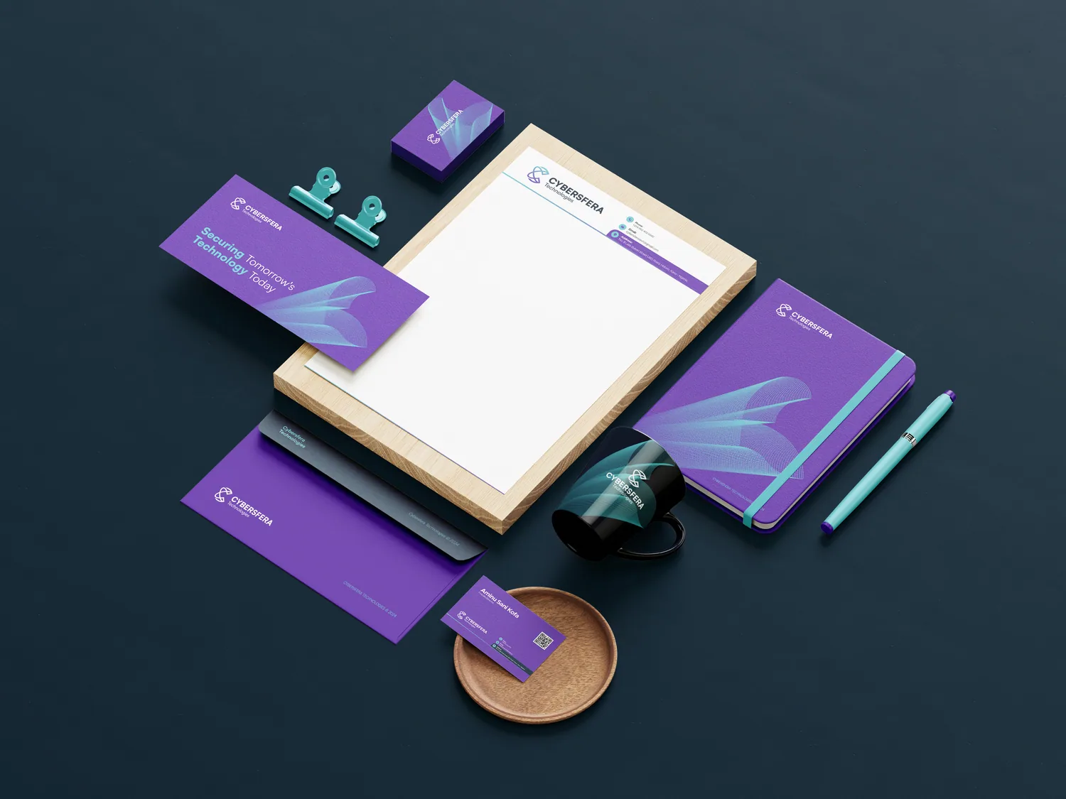 Cybersfera Technologies stationery and office brand applications